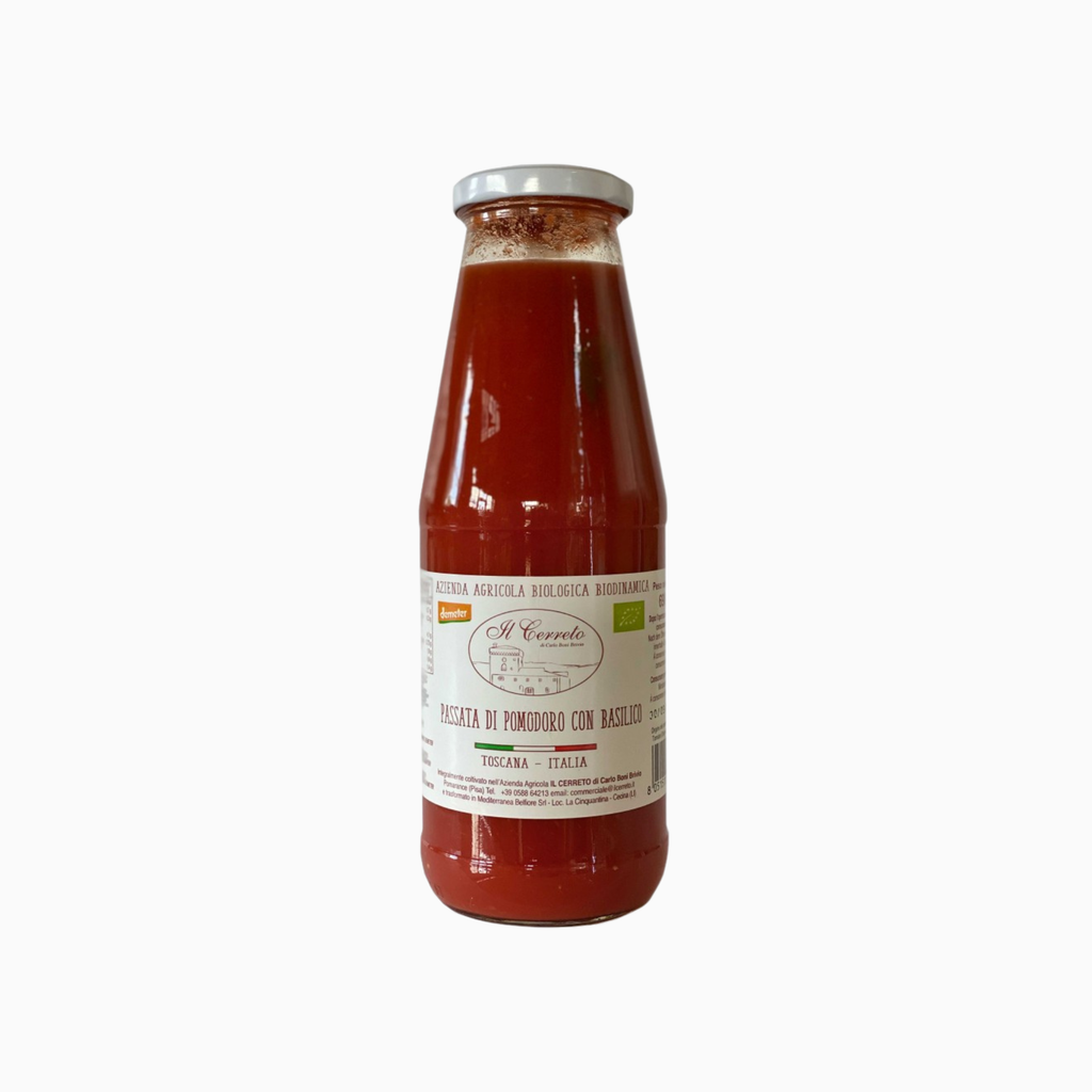 Passata mit basilikum – bio tomatenpassata aus der toskana, 690 gr