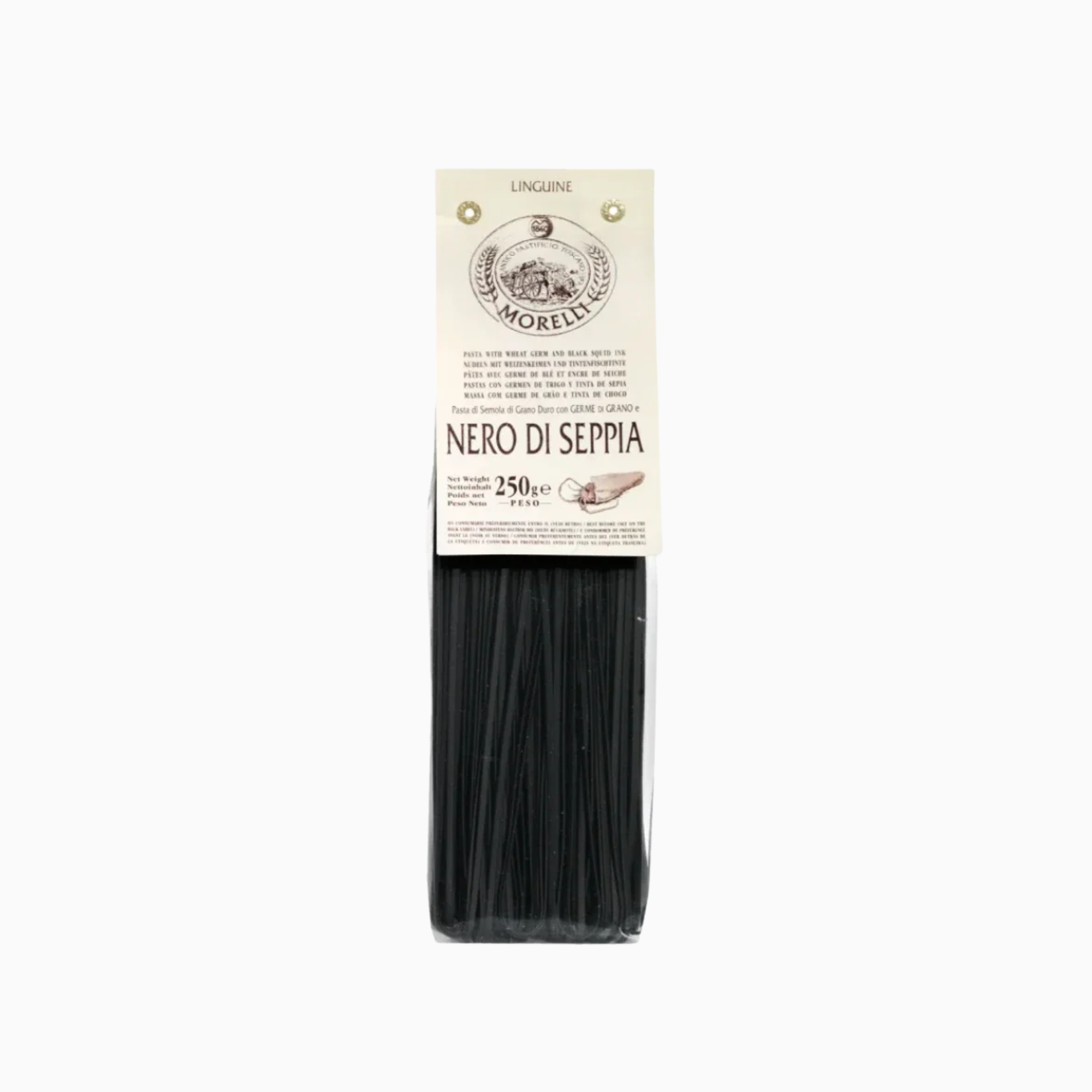 Linguine al nero di seppia con germe di grano – 250 gr