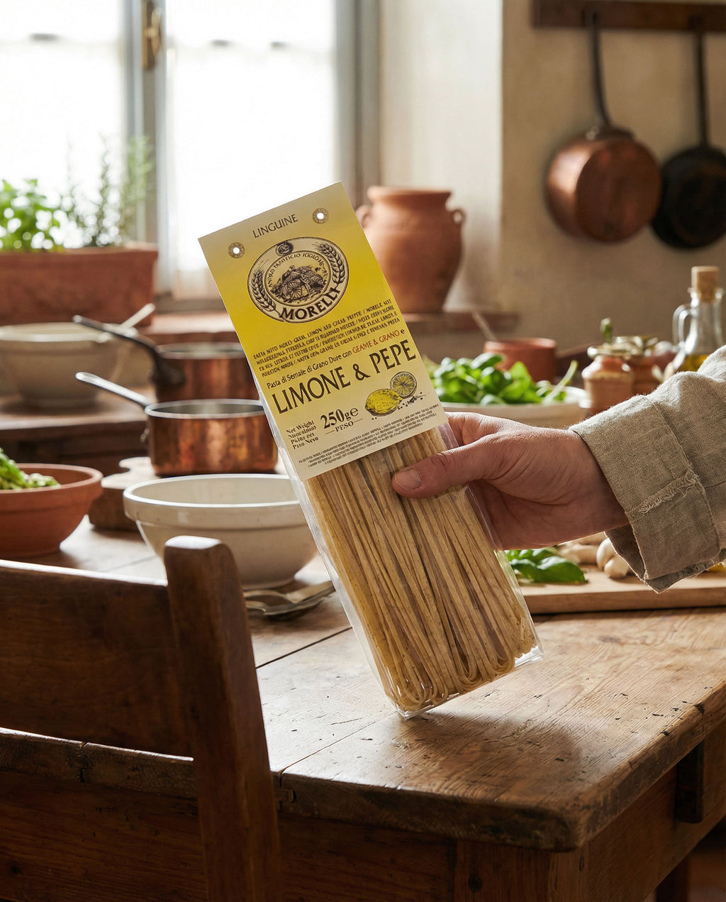 Linguine limone e pepe – Pasta mit Weizenkeimen, 250 g