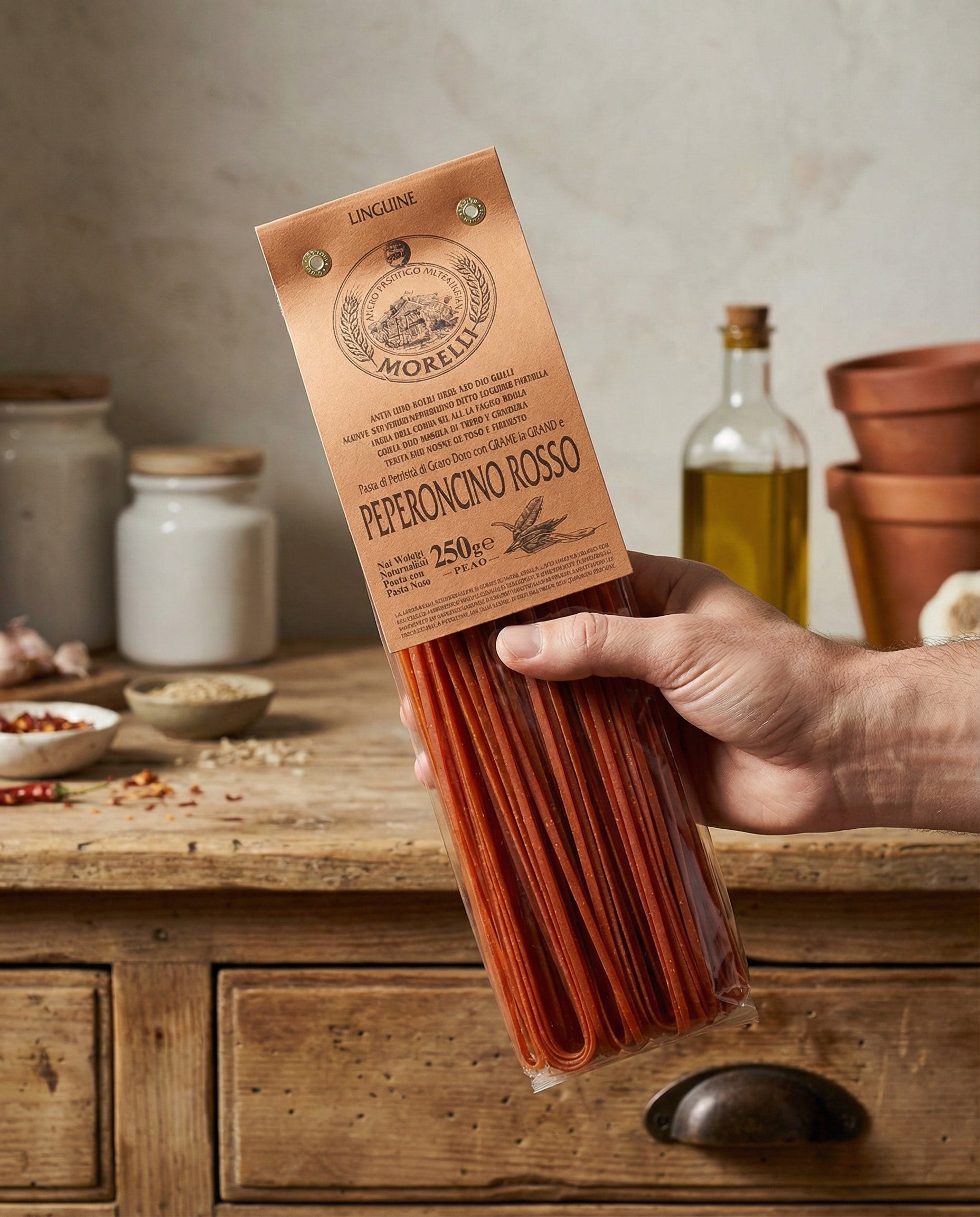 Linguine al peperoncino – Pasta mit Weizenkeimen, 250 g