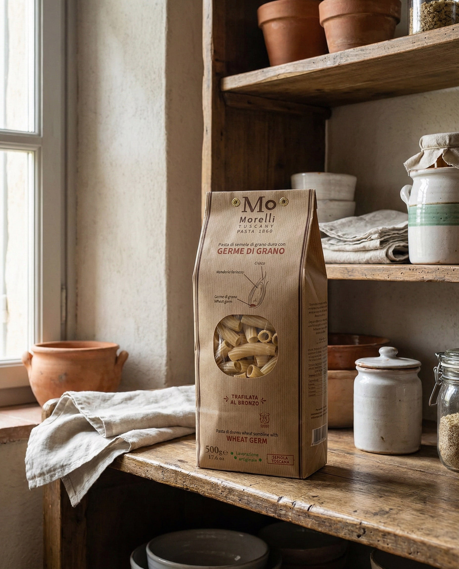 Tortiglioni – Pasta mit Weizenkeimen, Pastificio Morelli, 500 g