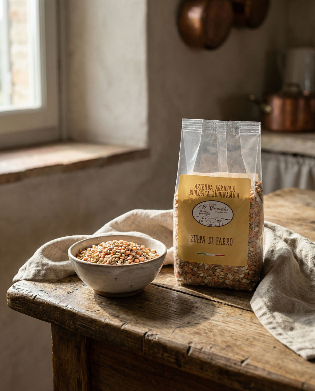 Bio-Suppe mit Perlfarro und Roten Linsen – Il Cerreto, 400 g