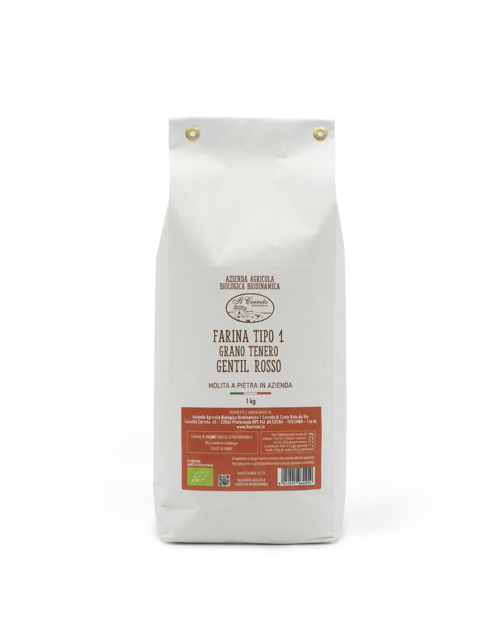 Steingemahlenes Mehl aus Gentil Rosso Typ 1 – Il Cerreto, 1 kg