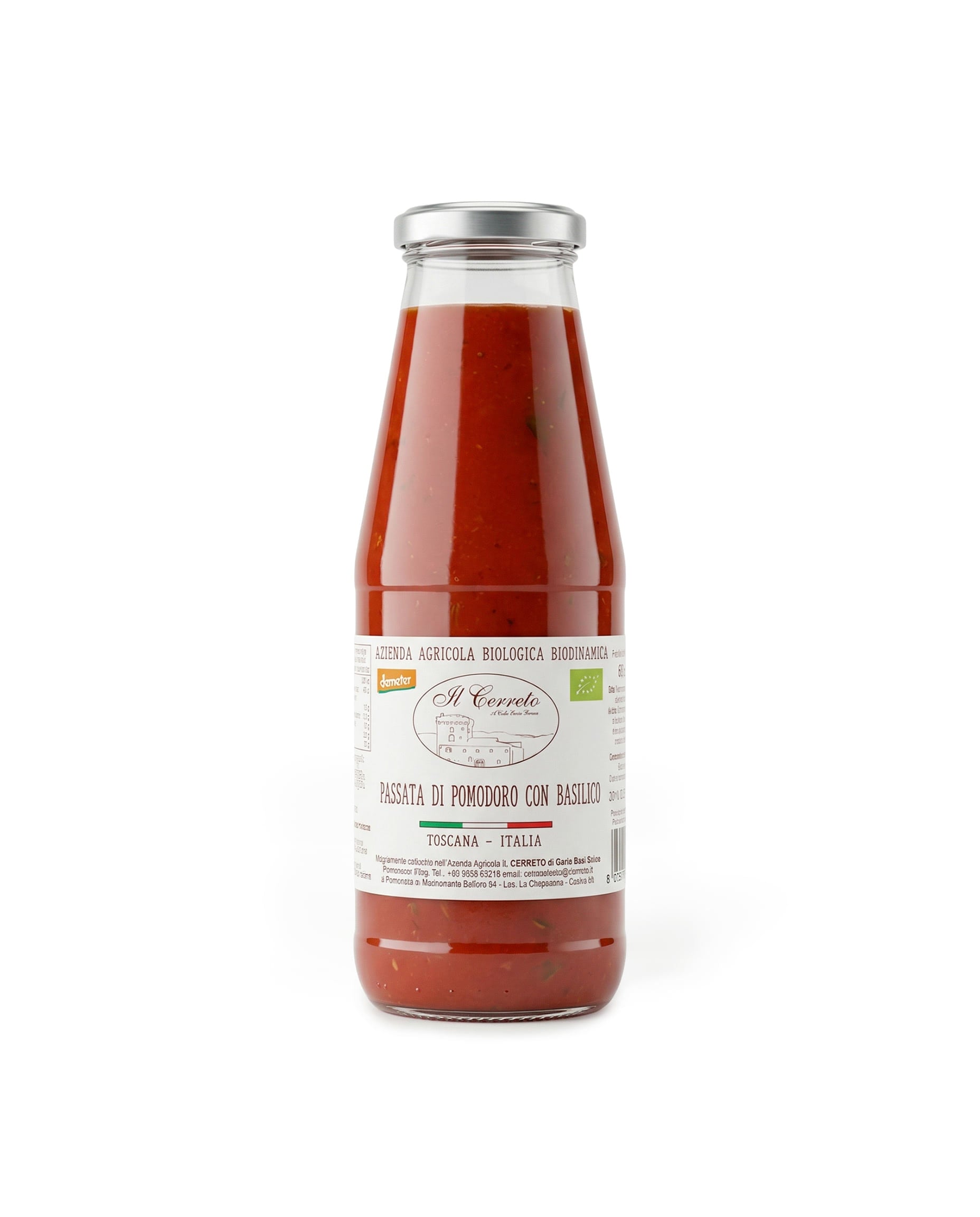 Bio-Tomatenpassata mit Basilikum – Cerreto, 690 g