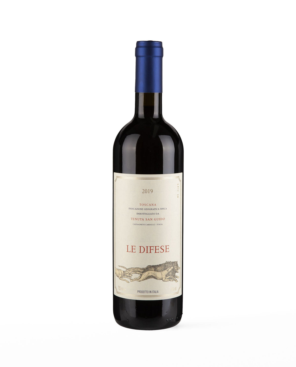 Bottiglia di Le Difese, Tenuta San Guido – Toscana IGT, vino rosso toscano (etichetta di un'annata precedente)