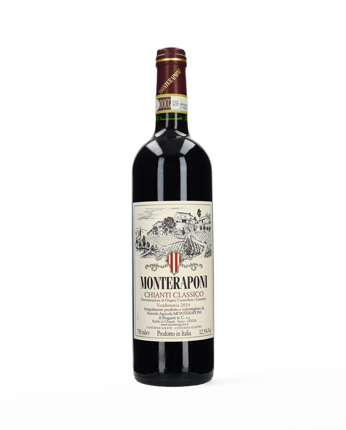 Bottiglia di Chianti Classico 2024, Monteraponi – Chianti Classico DOCG, vino rosso toscano
