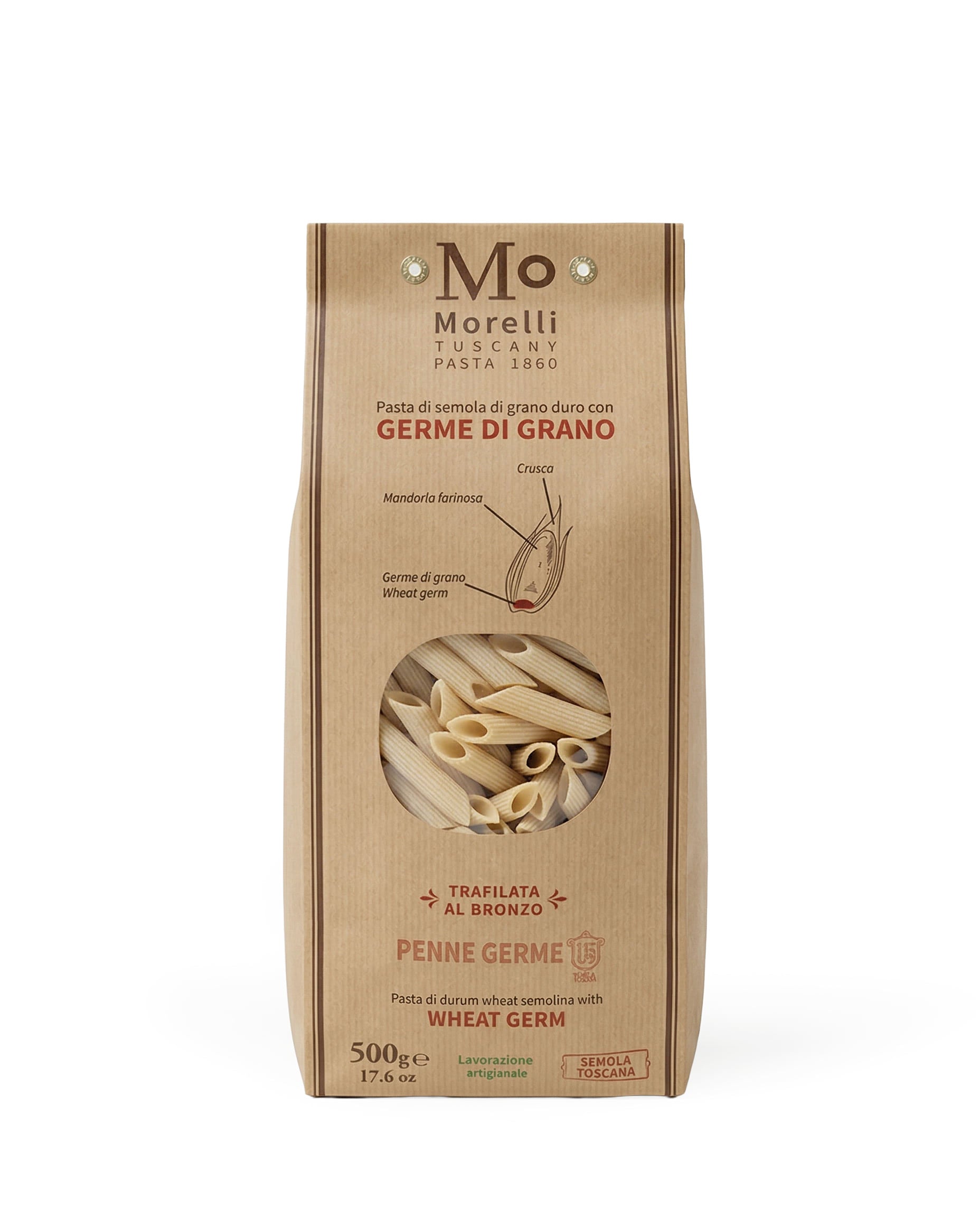 Penne – Pasta mit Weizenkeimen, Pastificio Morelli, 500 g