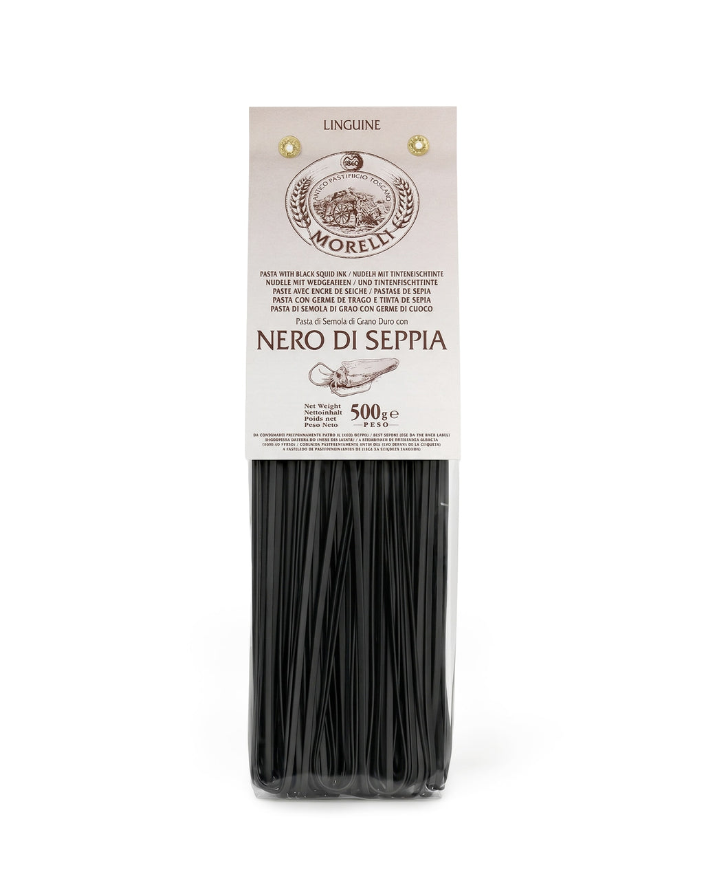 Linguine al nero di seppia – Pasta mit Weizenkeimen, 250 g