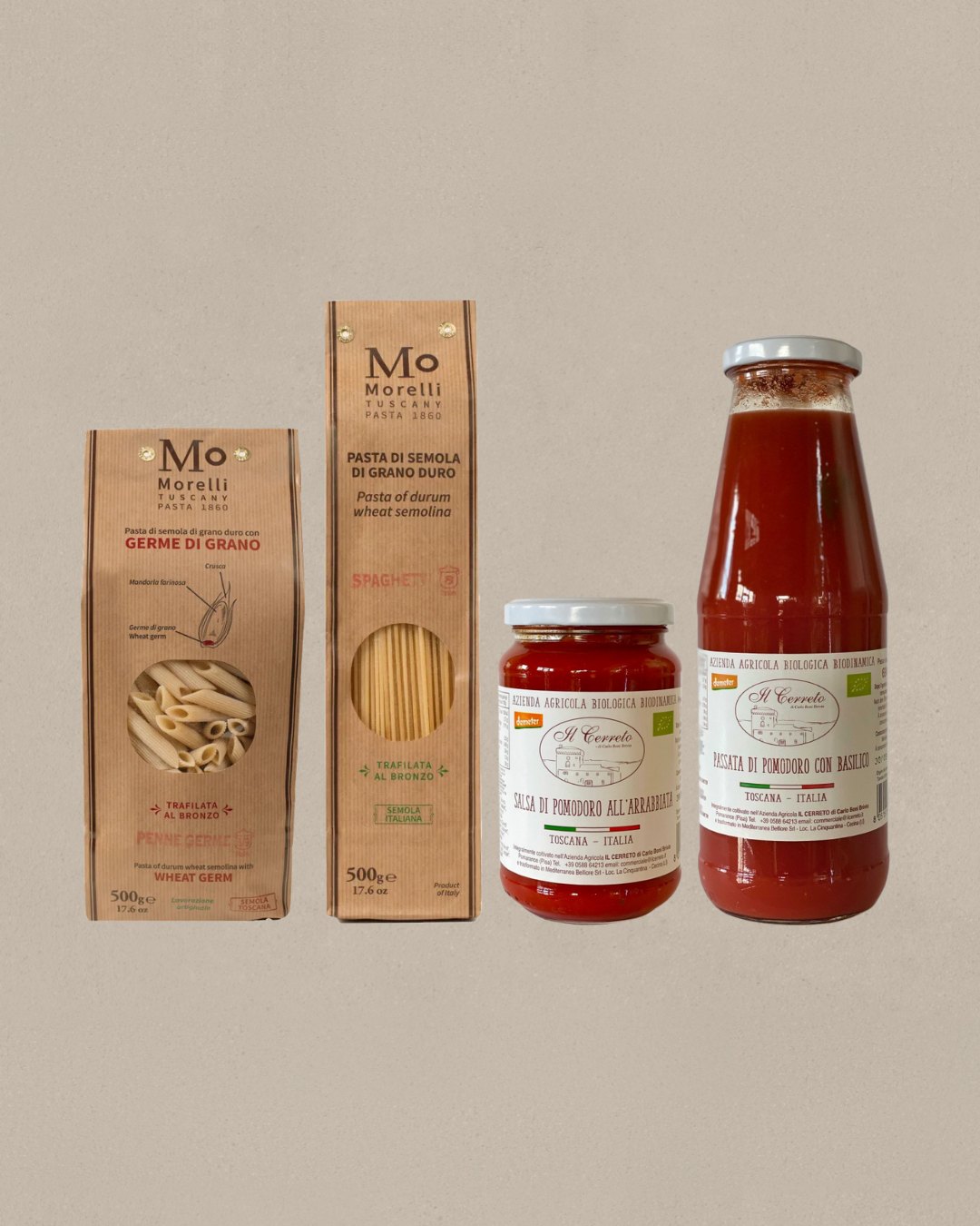 Box Pasta & Sugo – foto del prodotto su sfondo chiaro, specialità toscana di Toscana Bella